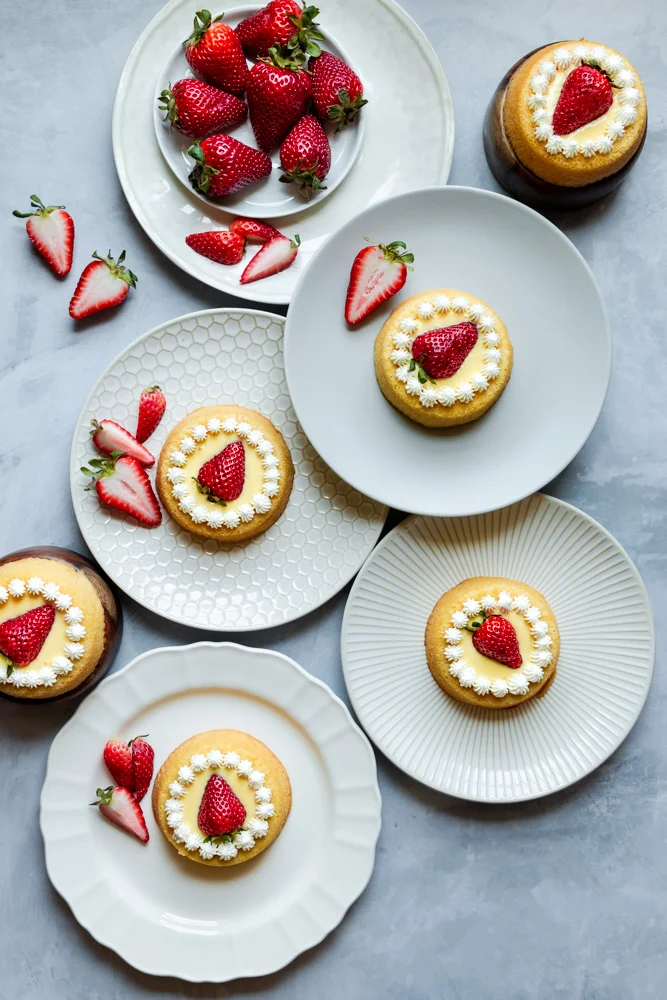 Strawberry Custard Cakes