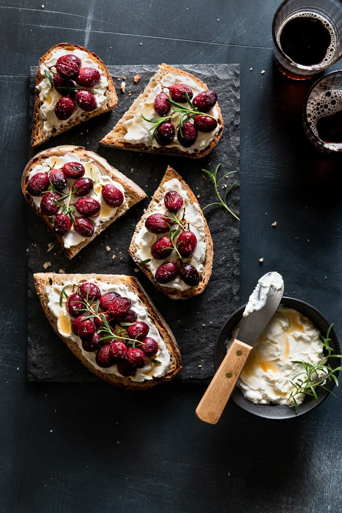 Roasted Grape Crostini